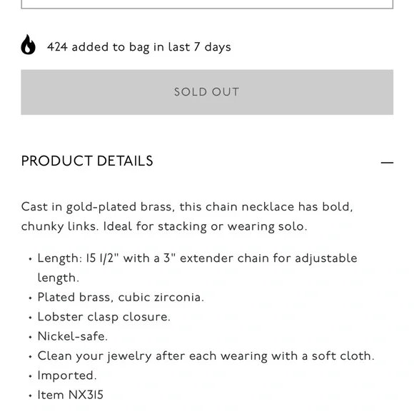 Madewell chunky link chain necklace NEW with dust bag - Picture 3 of 8